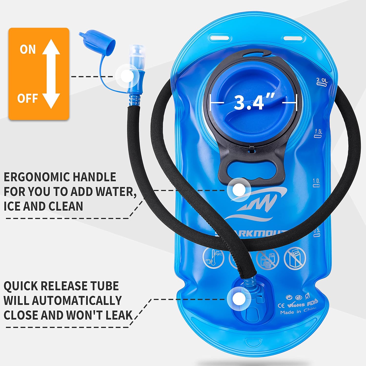 SHARKMOUTH Hydration Pack, Insulated Hydration Vest with 2L Water Bladder Reservoir, Lightweight Backpack for Men and Women, Outdoor Sports Gear for Running, Cycling, Climbing, Hiking and Race