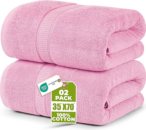Utopia Towels - Toalla de baño gigante, 2 unidades, 17.69 ozyd2 (600 gsm), 100% algodón hilado en anillo, altamente absorbentes y de secado rápido,