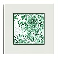 Vista 54 de O3 Design Studio Mapa de corte de papel Madrid negro mate de 20 x 20 pulgadas