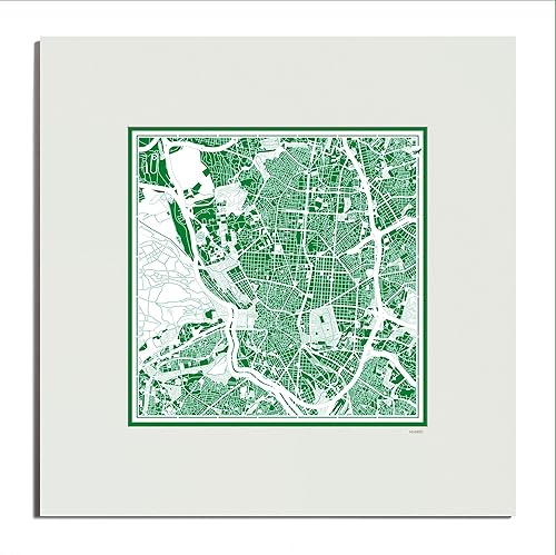 Miniatura 54 de O3 Design Studio Mapa de corte de papel Madrid negro mate de 20 x 20 pulgadas