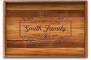Custom Engraved Victorian Serving Tray - Personalized Breakfast Bed Ottoman Wooden Tray