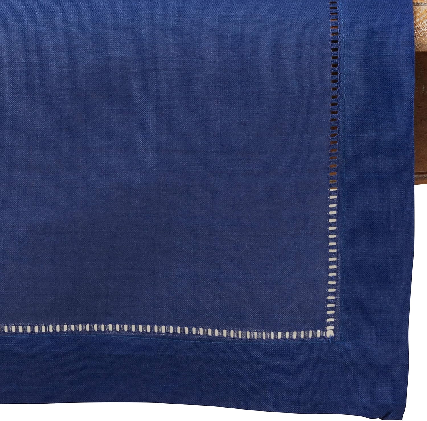 Fennco Styles Rochester Collection Classic Hemstitched Border 16 x 90 Inch Solid Color Table Runner - Navy Blue Table Runner for Dining Table, Banquets, Wedding Décor and Home Everyday Use