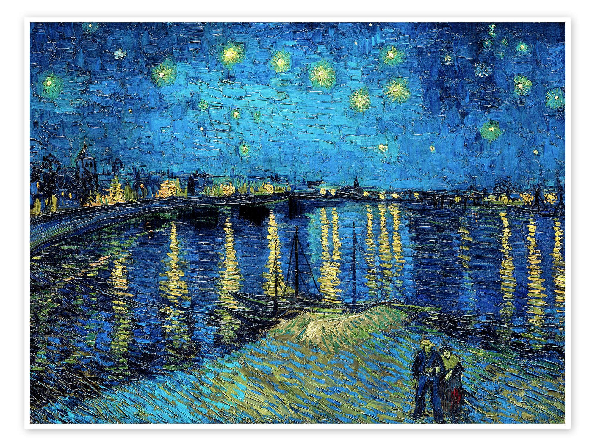 Posterlounge Nuit étoilée sur le Rhône Poster
