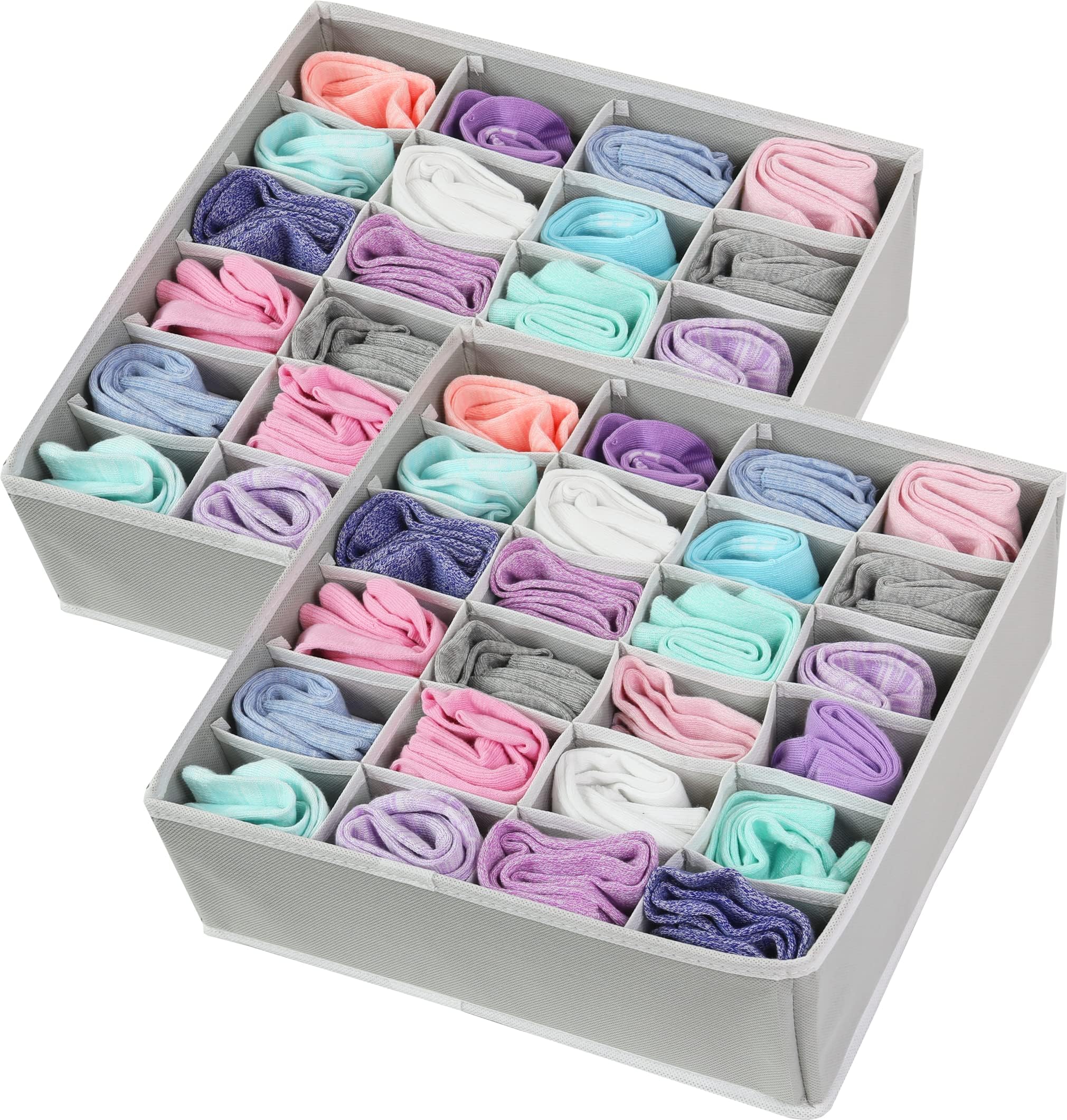Lot De 3 Organiseurs De Tiroir Pliables Pour Sous-vêtements, Chaussettes, Soutien-gorge, Sous-vêtements, Séparateurs De Tiroir, Boîtes De Rangement Lavables Pour Vêtements, Chaussettes, Cravates Et