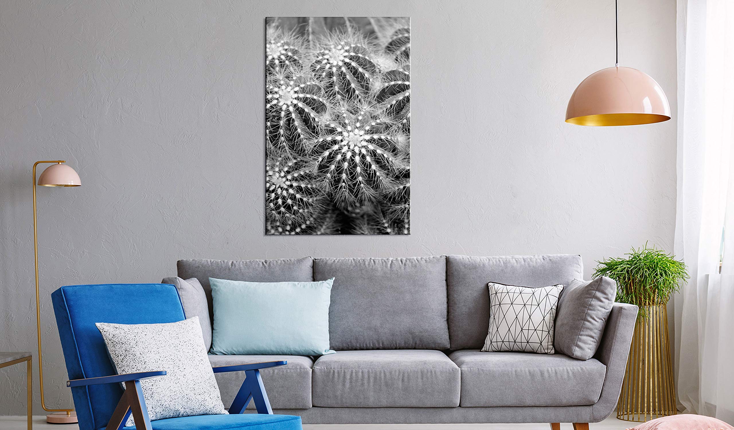 artgeist Acoustic Canvas Wall Art Print Cactus 24x35 in - 1pcs Picture with Acoustic Foam Sound Print Artwork Room Acoustics Soundproofing b-B-0377-b-a