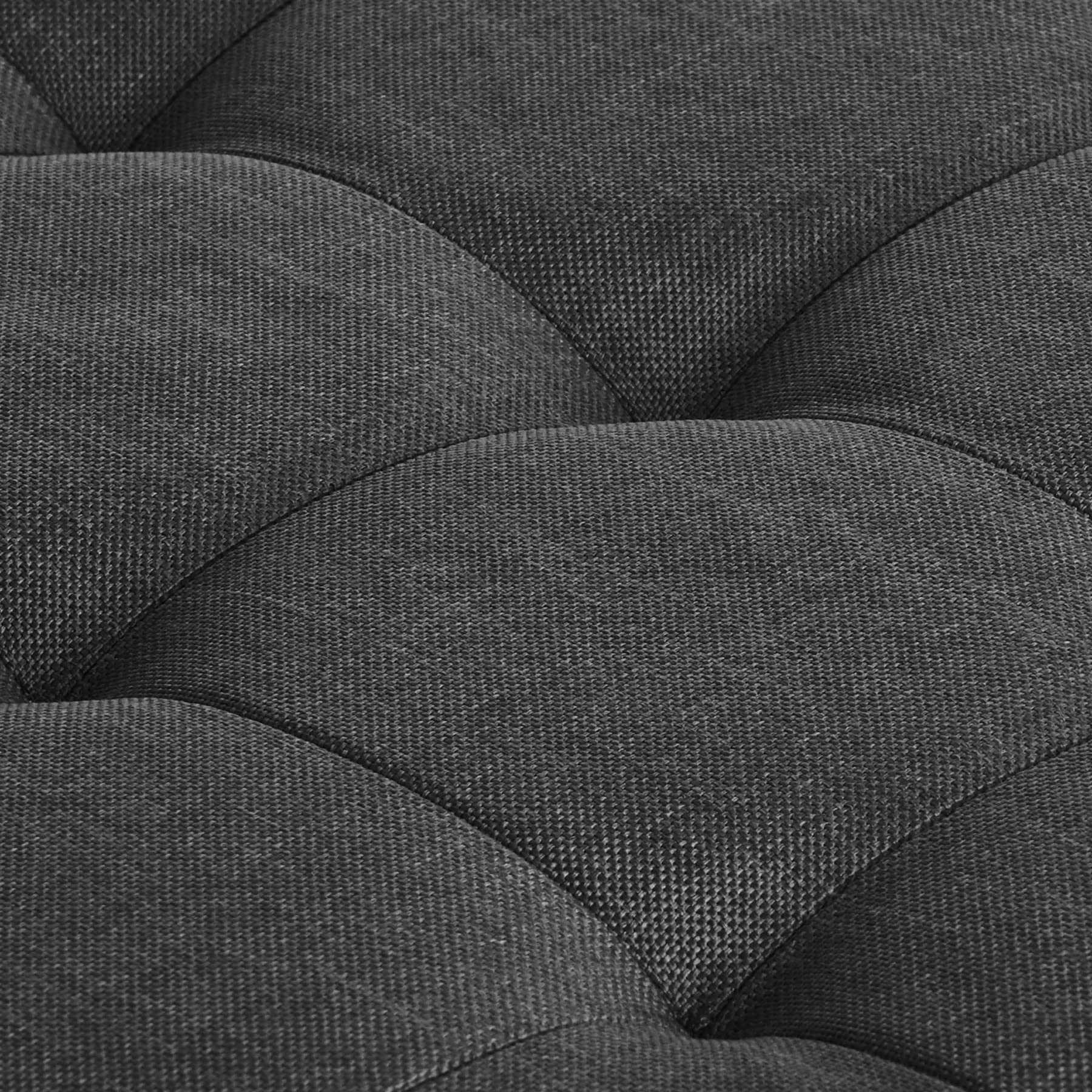 tectake® Puff Almacenaje con Acolchado Efecto Lino, Patas de Pino con Fieltro, Ideal como Puff Salon en Dormitorio, Taburete Reposapies o Taburete Tocador - 44,5 x 44,5 x 41,5 cm Gris Oscuro