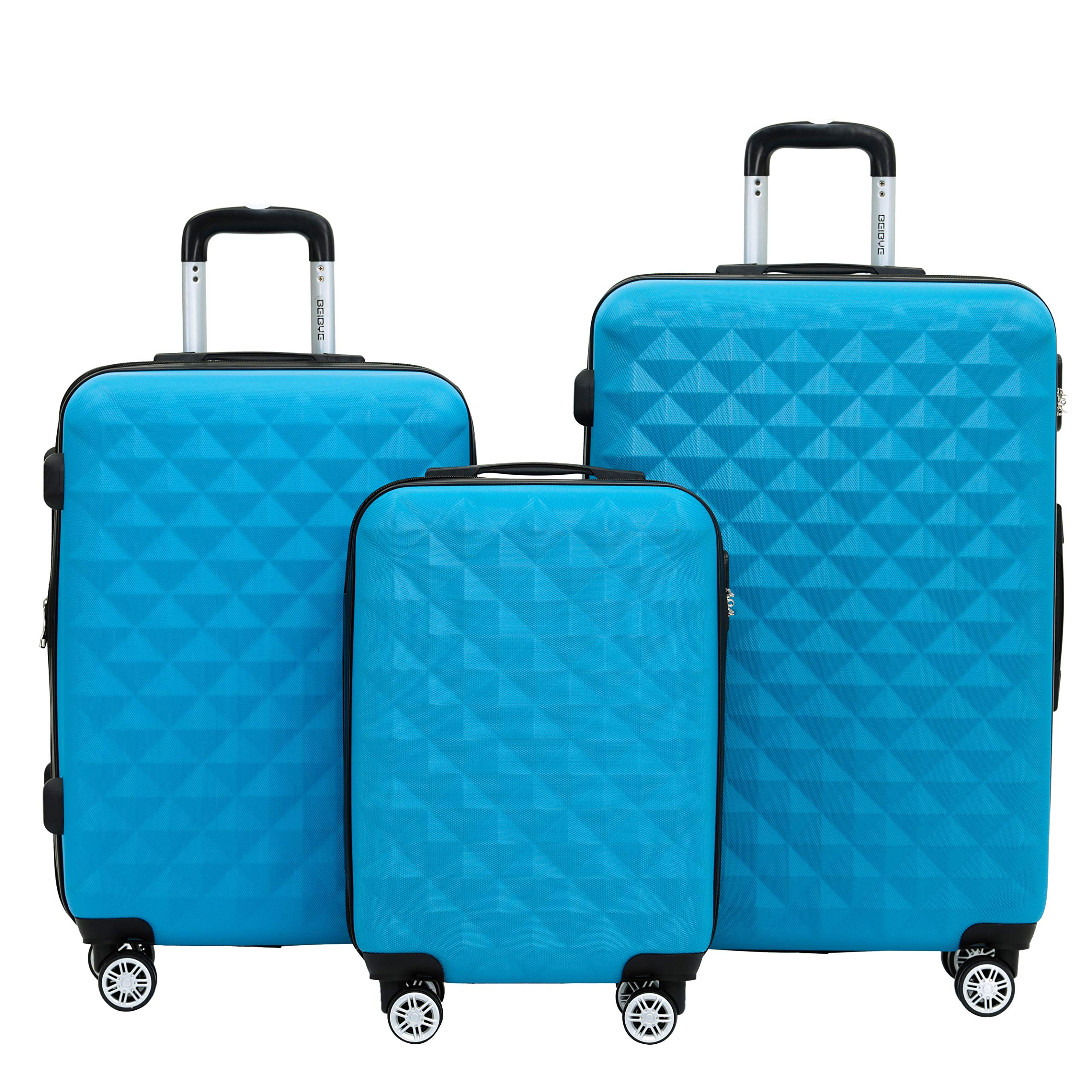 BEIBYE Trolley Koffer Reisekoffer Reisekofferset Gepäckset Kofferset 4 Zwillingsrollen Hartschale