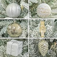 Vista 4 de Juego ITART de 143 decoraciones para árbol de Navidad, incluye esferas de Navidad, adornos de guirnalda de cuentas, figuras de hielo transparentes