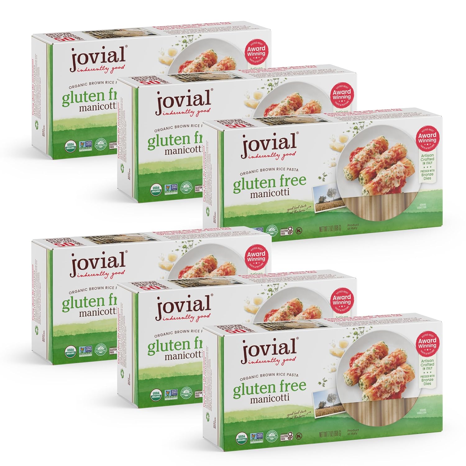 Jovial Whole Grain Brown Rice Manicotti Pasta Pasta