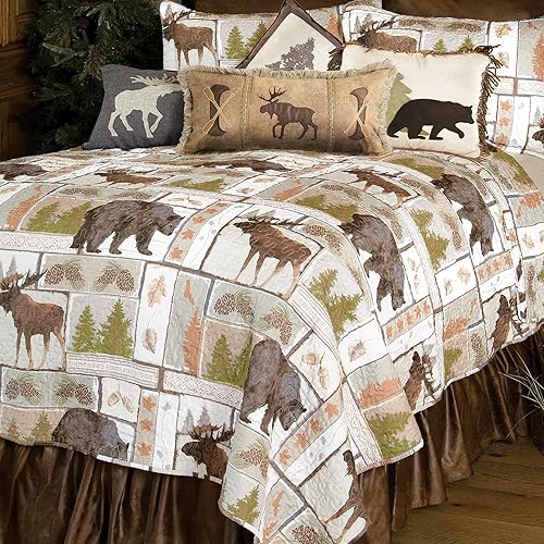 Miniatura 6 de CARSTENS, INC. Rustic Cabin Country - Juego de ropa de cama de microfibra de 2 piezas, estilo rústico vintage, tamaño individual