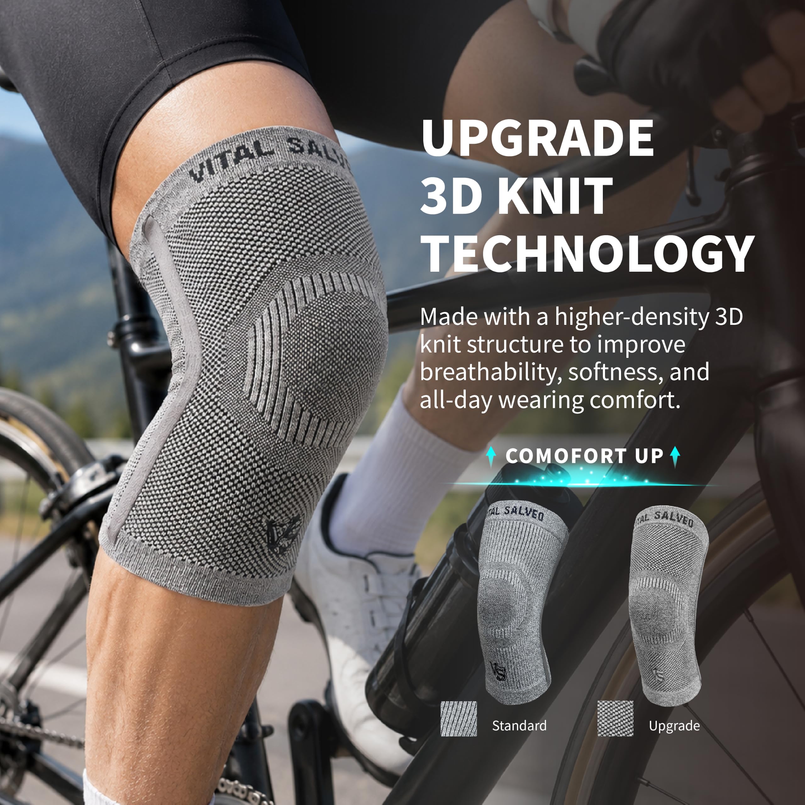 Vital salveo-compression recuperación/Brace rodillera s-support, alivio del dolor, protege conjunta – Ideal para deportes y uso diario