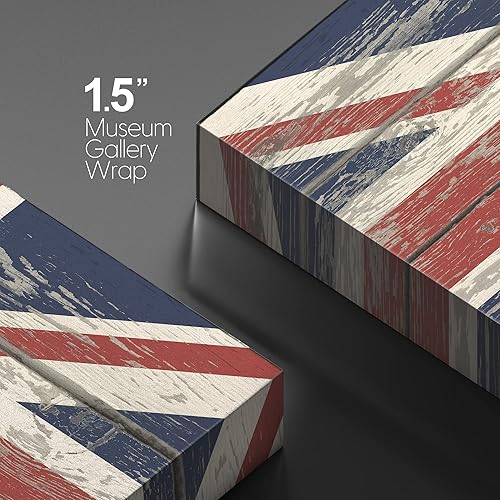 Miniatura 4 de wall26 Lienzo impreso arte de pared, bandera británica del Reino Unido en paneles de madera retro vintage, cultura pop, cultura, arte digital, arte
