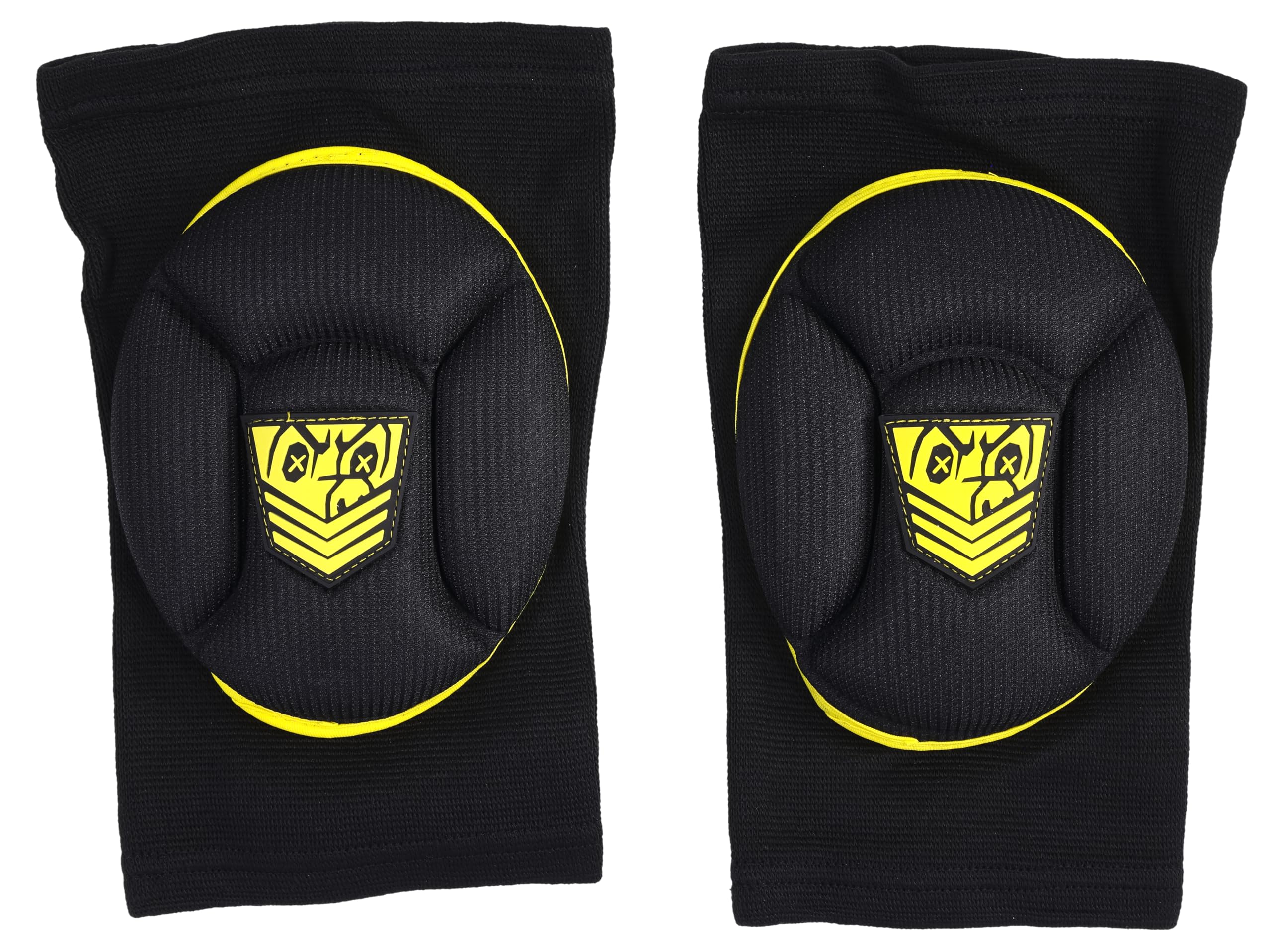 Fort Troff SkullFuck Knee Pads - Extra Thick Wrestling Knee Pads for Ultimate Comfort & Durability - Knee Brace & Sleeve for Kneeling Support - Protection for Your Knees (Yellow)