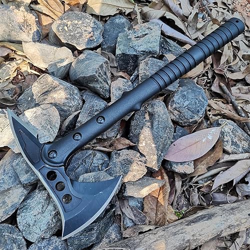 Miniatura 9 de DOOM BLADE Hacha de hacha de camping con martillo,Funda de nailon Tomahawk Viking,Acero forjado de alto carbono,Hacha de camping portátil para