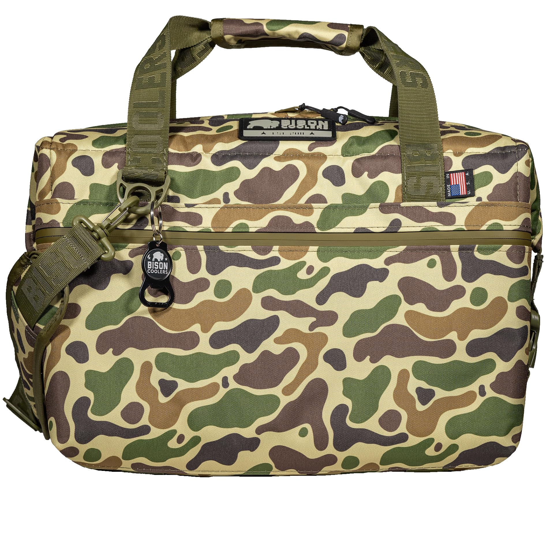 Bison Coolers Softpak 24 Can Made in USA, Soft Cooler Bag Insulated Leak Proof for Beach, Travel, Camping, Picnic, Car, Trips, 24+ Hour Ice Retention,