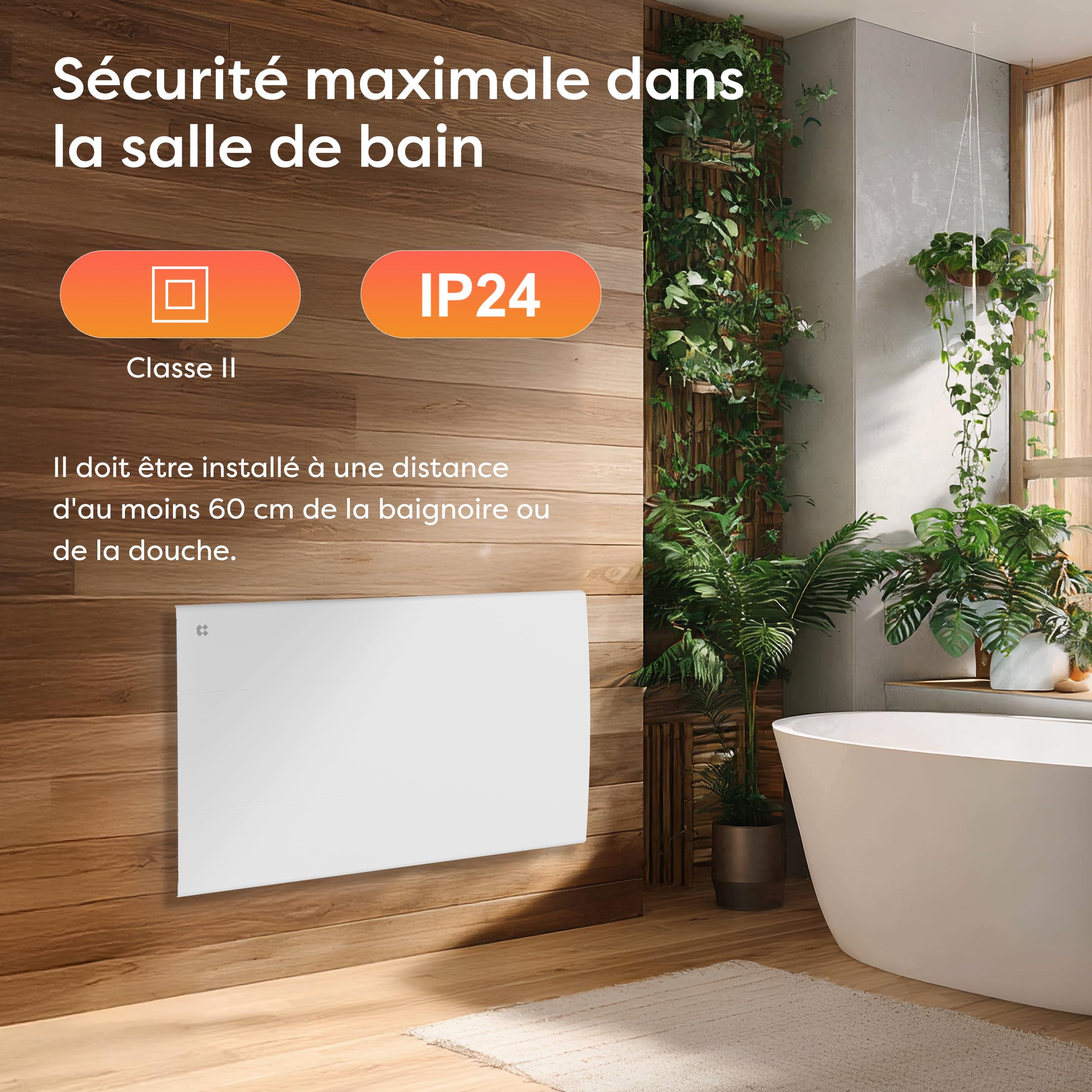 CIARRA CBHT15E Radiateur Céramique Inertie 1500W - Chauffage Électrique Intelligent avec PID, Détection Fenêtre, Programmation Hebdomadaire & Verrouillage Enfant,(10-20㎡)
