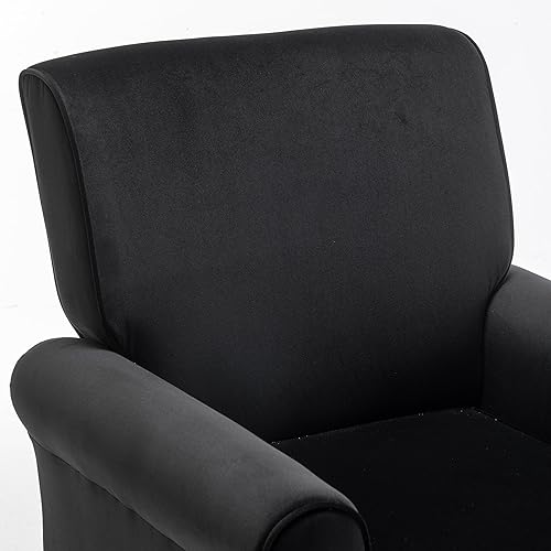 Miniatura 65 de Sillón clásico con marco de madera de abedul y cómodos reposabrazos enrollados, sillones para sala de estar, dormitorio y decoración de oficina,