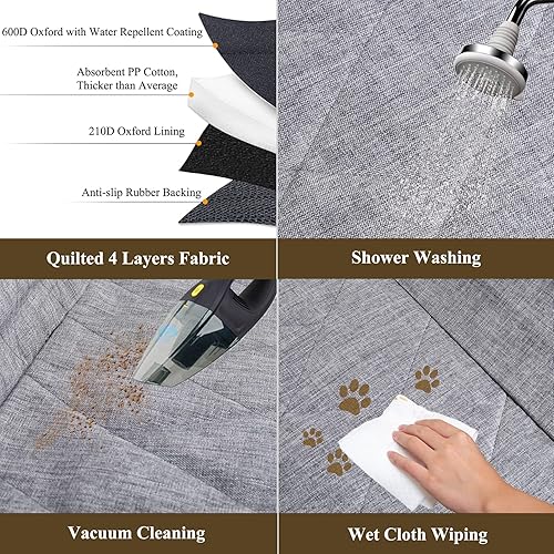 Miniatura 7 de Vivaglory Fundas de asiento de coche para perro, ventana visual de malla con correa adicional y hebillas, fundas impermeables y antideslizantes para