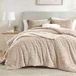 Homelike Moment Fluffy Queen Comforter Set - Grey Soft Fleece Warm Comforters for Winter Queen Size, Luxury Fuzzy Sherpa Comforter Full Size Bed Set 3 Piece