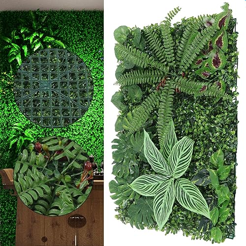 Miniatura 2 de Paneles de setos artificiales, telón de fondo de pared de vegetación, paneles de plantas de seto topiario, 12 piezas de 23.62 x 15.75 x 1.57