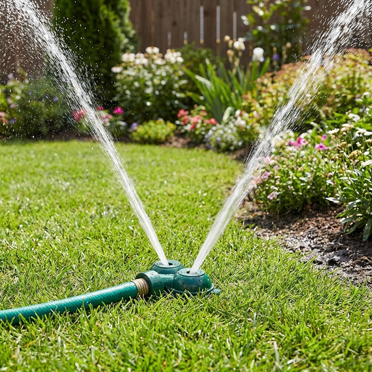 6 Pcs Twin Spot Stationary Sprinkler, Heavy-Duty Metal Dual Circle Sprinkler, Garden Spot Water Spray for Outdoor Yard Lawn Plants Irrigation