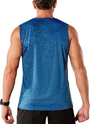 Miniatura 2 de TACVASEN Camiseta sin mangas para hombre, camiseta de entrenamiento muscular, de secado rápido, poliéster, entrenamiento de baloncesto