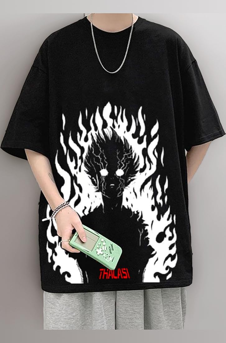 Buy THALASI Gen Z One Piece Oversized T-Shirts for Men: Black