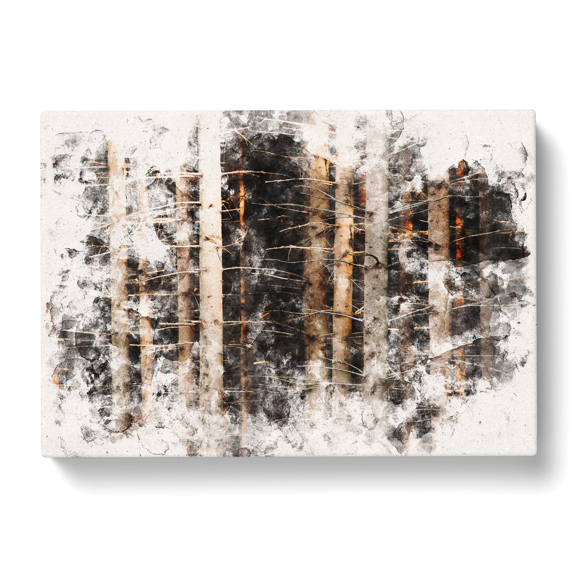 Bare Trees Watercolour Canvas Print, Mixed, 25L x 50W cm - Image 3