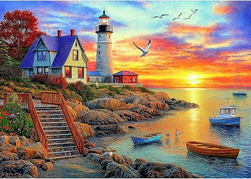 Miniatura 23 de Rompecabezas de 500 piezas para adultos - Rompecabezas de arte de animales de perro de piedra de playa para adultos, desafiante diversión familiar,