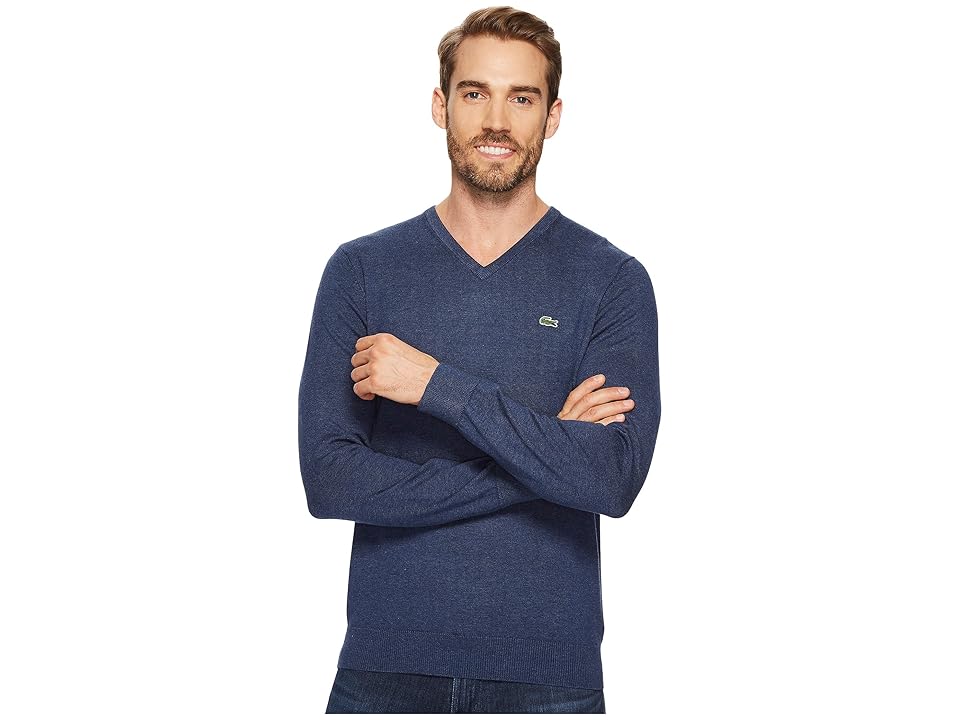 

Lacoste V-Neck Cotton Jersey Sweater (Anchor Chine) Men's Sweater