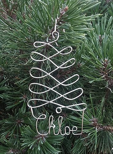 Miniatura 8 de Adornos de Navidad personalizados, árbol plateado, dorado o rojo con cualquier nombre, etiqueta de nombre de regalo, adorno de nombre personalizado,