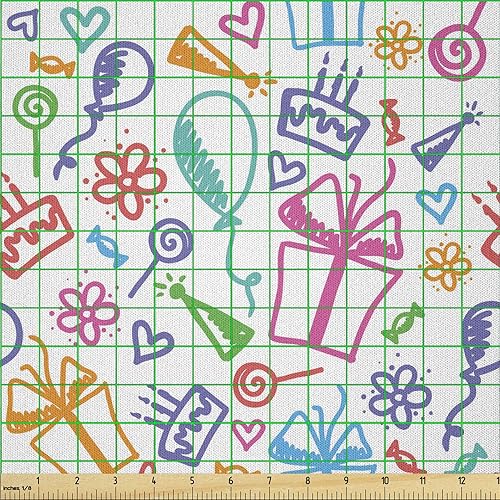 Vista 223 de Lunarable The Yard, tela azul real de The Yard, patrón de cerámica inspirado en el Medio Oriente estilo marroquí, estampado oriental, tela de satén