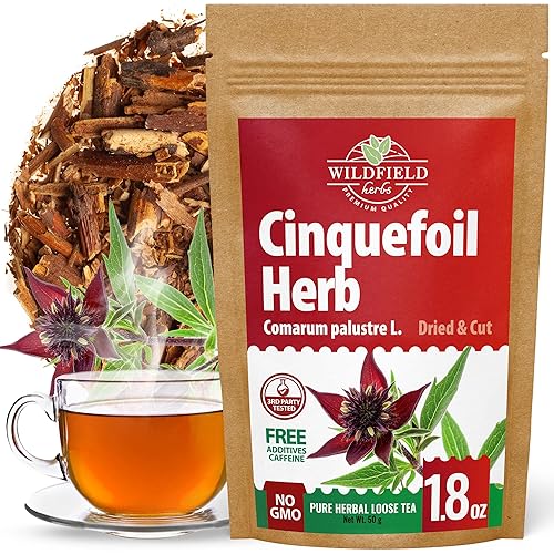 1.8 oz Cinquefoil Hierba seca de cinco dedos Hierba Potentilla Palustris Té (Comarum Palustre L.) - 1.76 oz de Té de hierbas Sabelnik