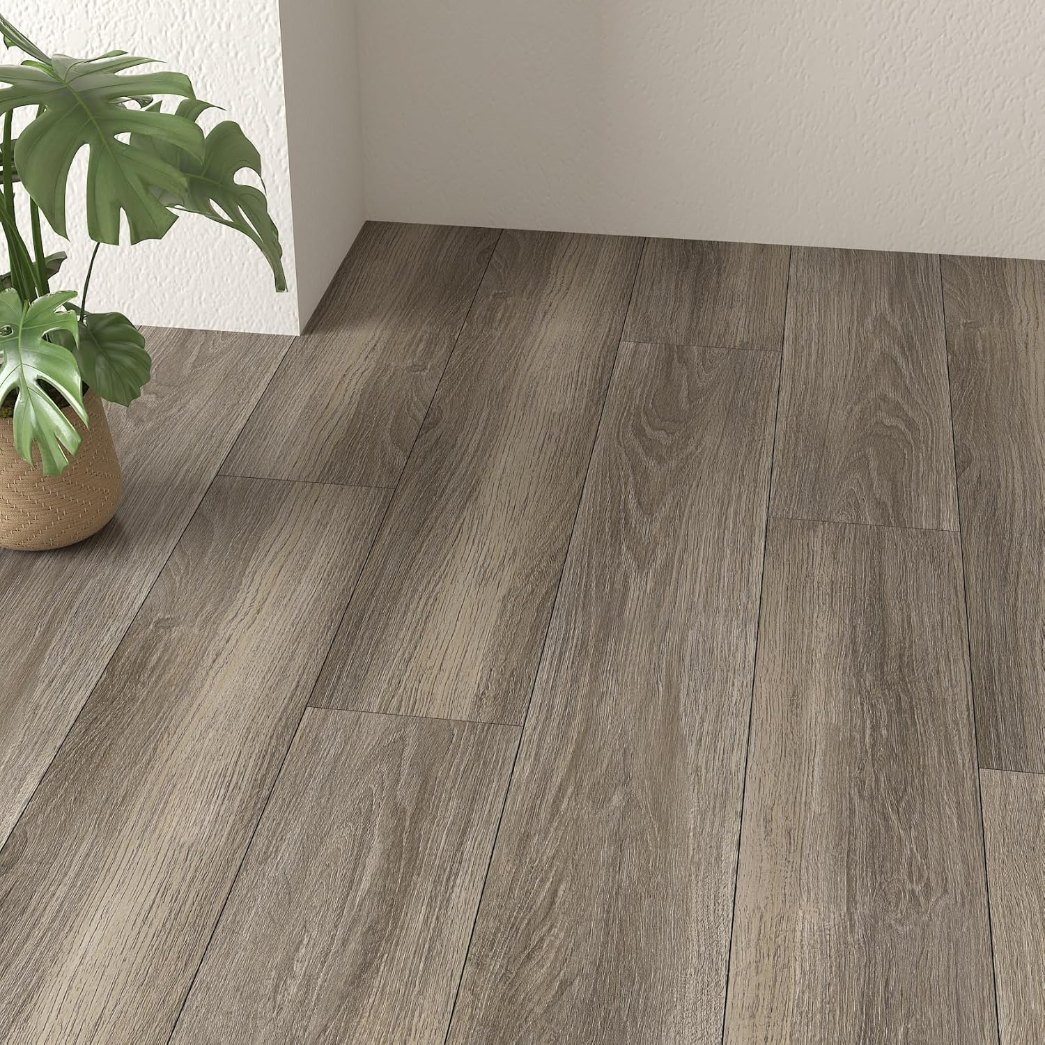 Decotalk Vinyl Flooring Tiles Wood Flooring Planks Peel and Stick Floor Tile Vinyl Flooring 6"x36" Flooring Floor Tiles Peel and Stick Waterproof 18 PCS Laminate Flooring Floor Tiles for Bathroom