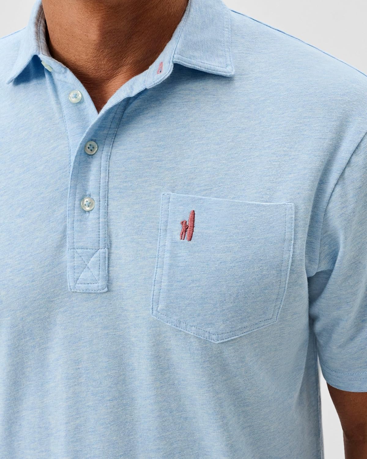 johnnie-O Original 4-Button Polo - Heather Solid Cloud Blue/L