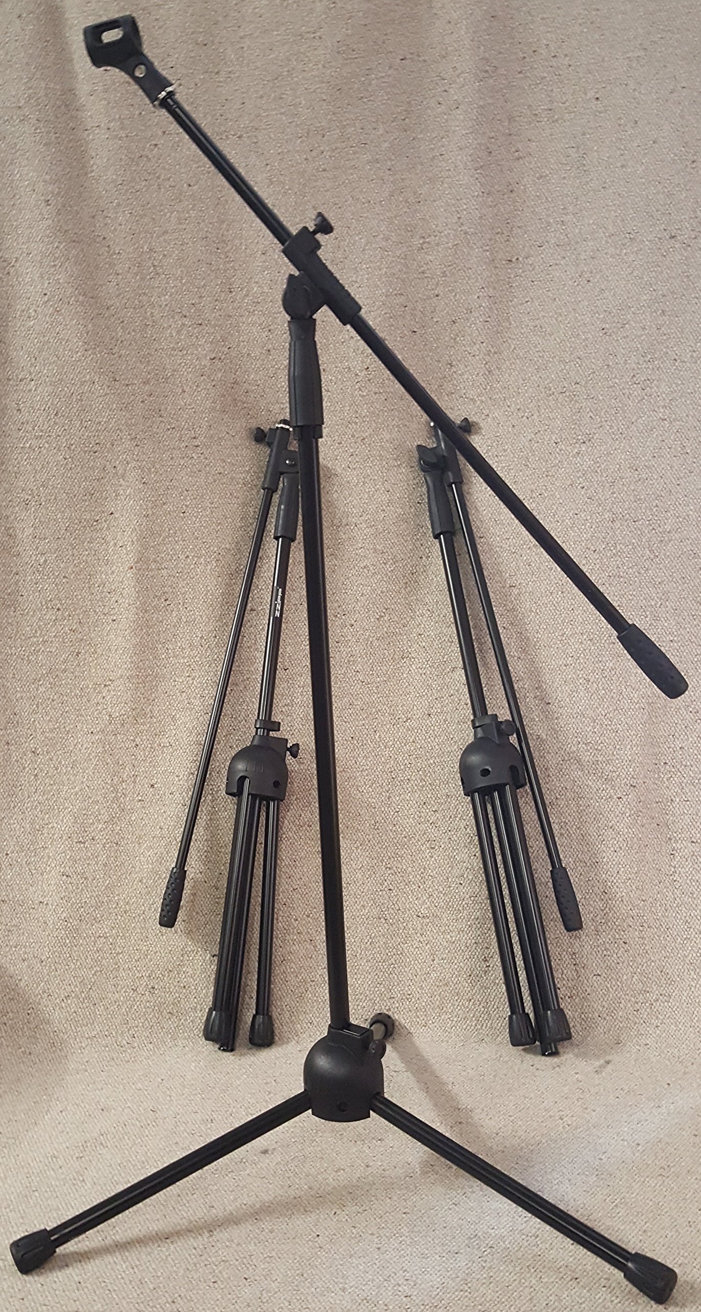 3 ASTE MICROFONO Asta Giraffa in metallo Nero + Clip incluse
