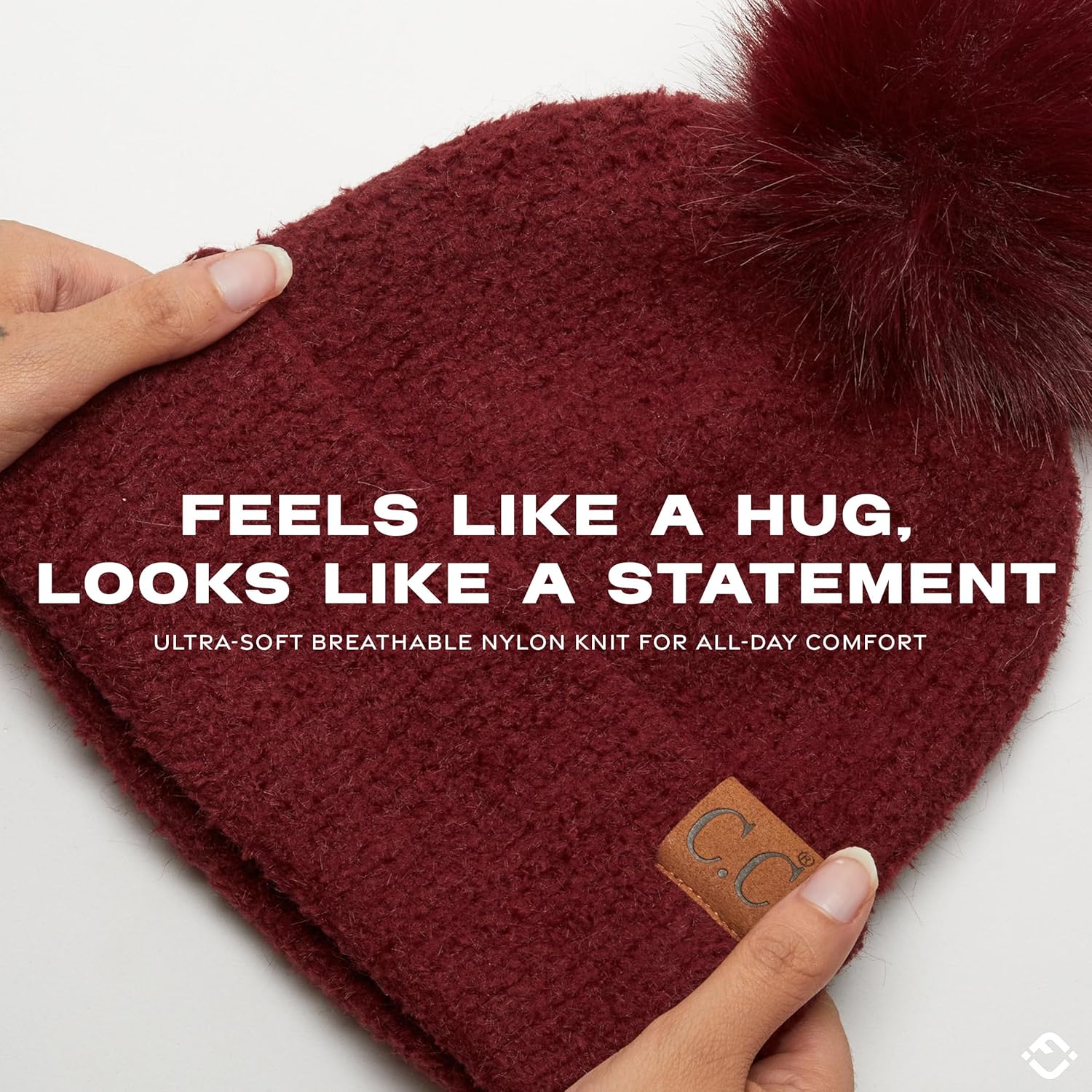 Funky Junque Beanie for Women Ultra Soft Chenille Faux Fur Pom Pom Winter Hats Warm Ski Cap Fashion - Image 3