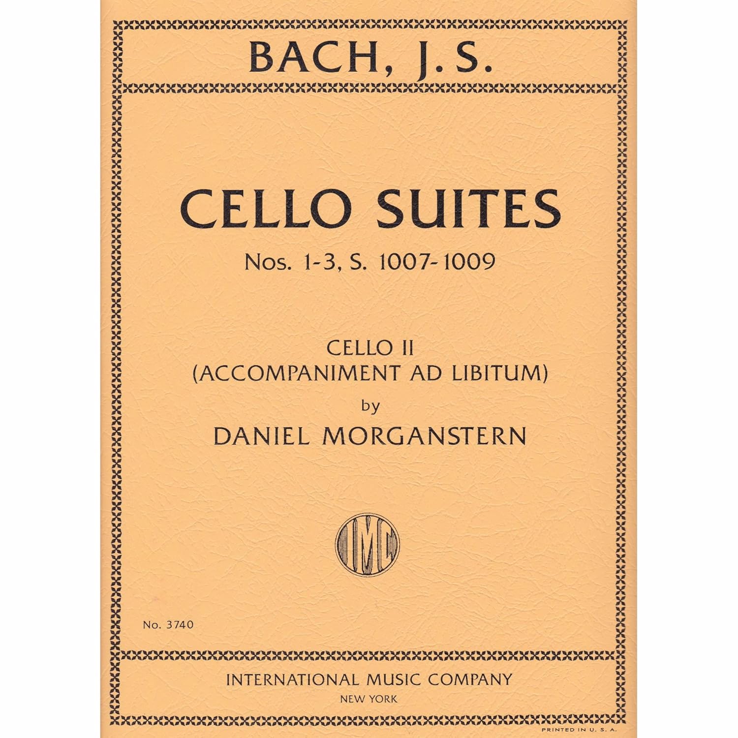 Bach, J.S. Cello Suites Nos. 1-3, S. 1007-1009 Cello II (Accompaniment ad Libitum) by Daniel Morganstern      Sheet music – January 1, 2016