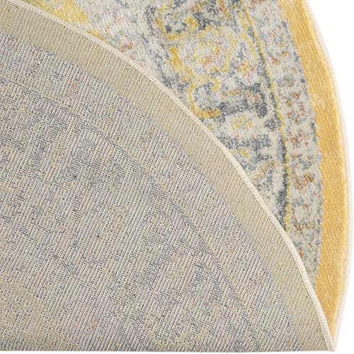 Miniatura 8 de Unique Loom Baracoa Collection - Alfombra de área (6 pies 1 pulgada, redonda, amarillomarfil)