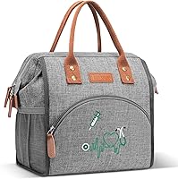 Vista 16 de LOKASS Bolsa de Almuerzo Aislada Lonchera de Apertura Amplia Bolsa Tote de Almuerzo Soporte Grande para Bebidas Organizador de Aperitivos de Nailon