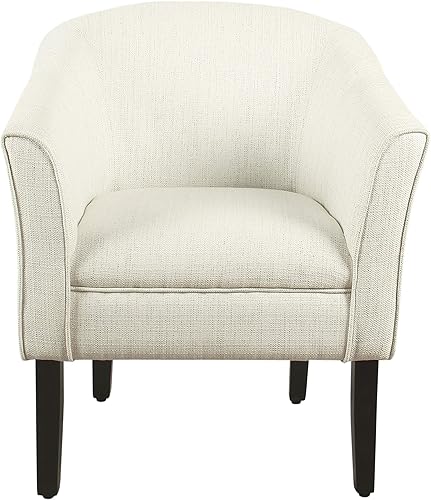 Miniatura 21 de HomePop Silla decorativa en forma de barril, reposabrazos, tela sólida y madera, verde azulado mediano verde azulado,Agua,Marrón,Gris y