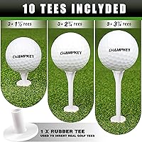 Vista 6 de CHAMPKEY Alfombrilla de Golf de Doble Césped Viene con 9 Tees de Golf y 1 Tee de Goma Alfombrilla de Práctica de Golf con Respaldo de Goma