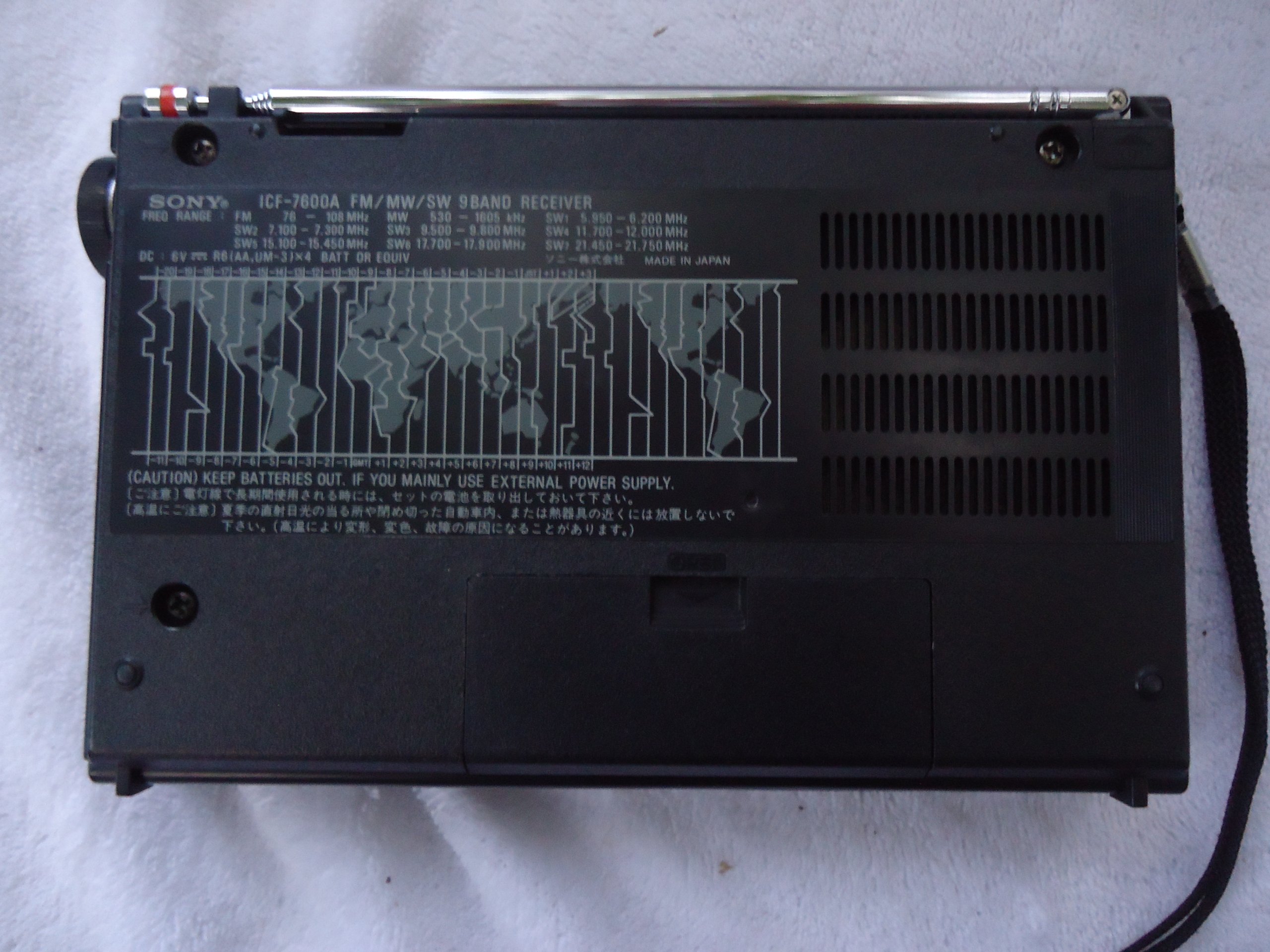 Sony ICF-7600A FM/FM/MW/SW - Receptor de radio portátil (9 canales