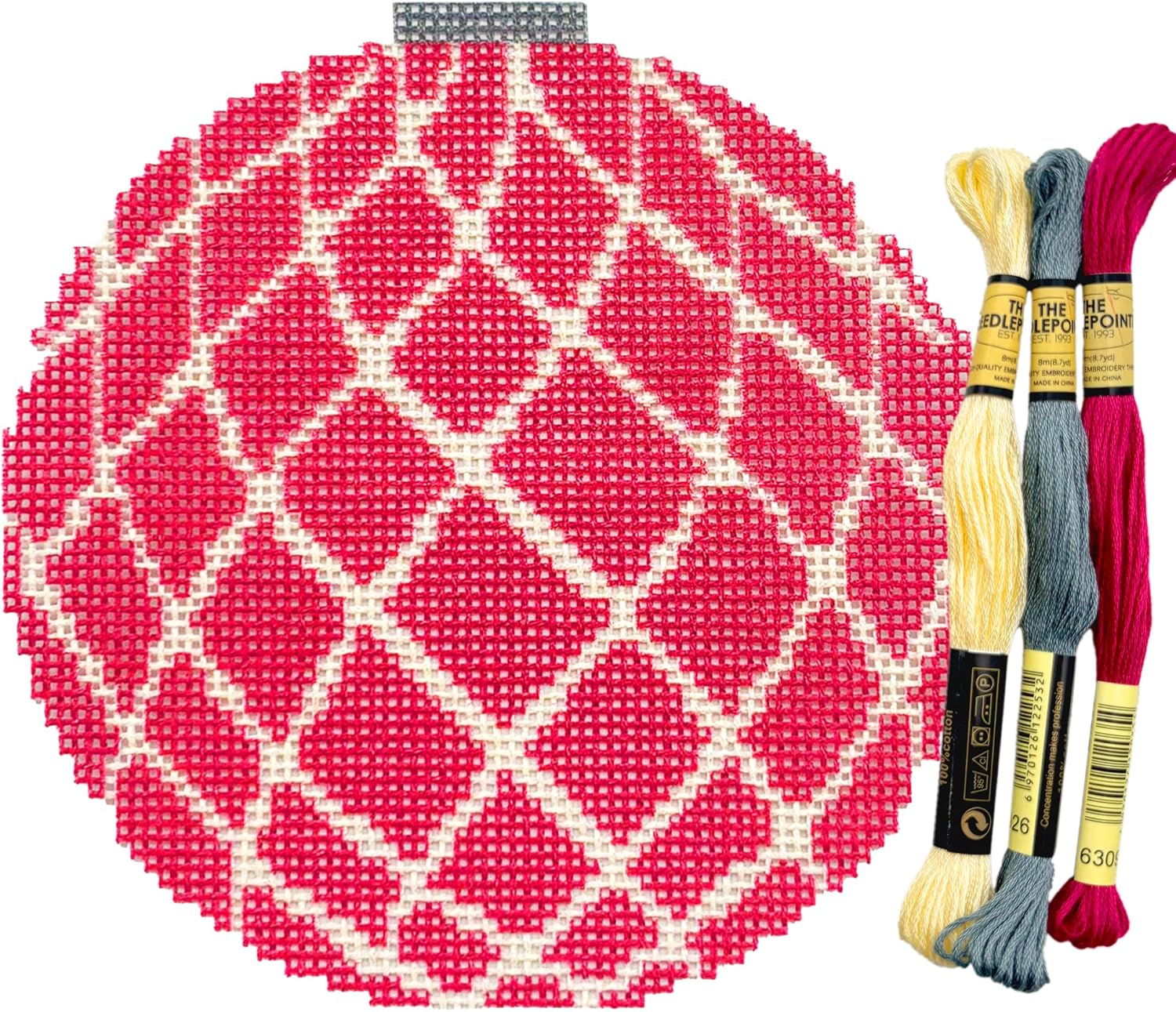 Howie's Christmas Needlepoint Needlepoint Kits, 18CT Printed Embroidery Pattern Starter Kits, Stamped Patterns Canvas Kits(Christmas Ball-Colored 7,4x4inch)