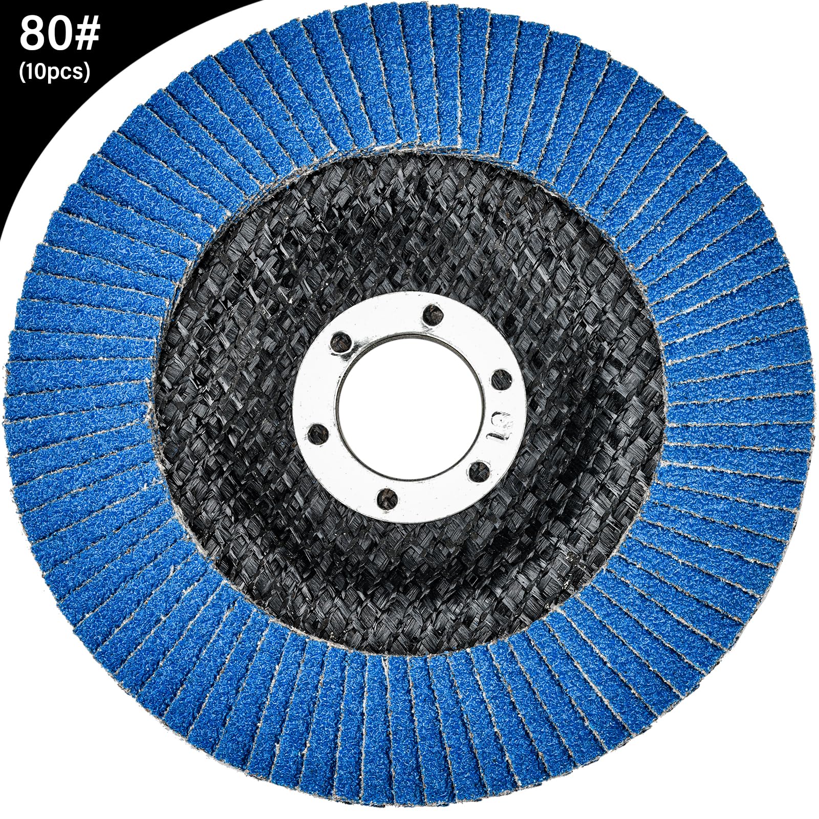 10 Pezzi Dischi Lamellari ø 125 mm x 22.2 mm Disco Lamellare Grana 80 Dischi Abrasivi per Acciaio Inossidabile Metallo e Legno, Blu