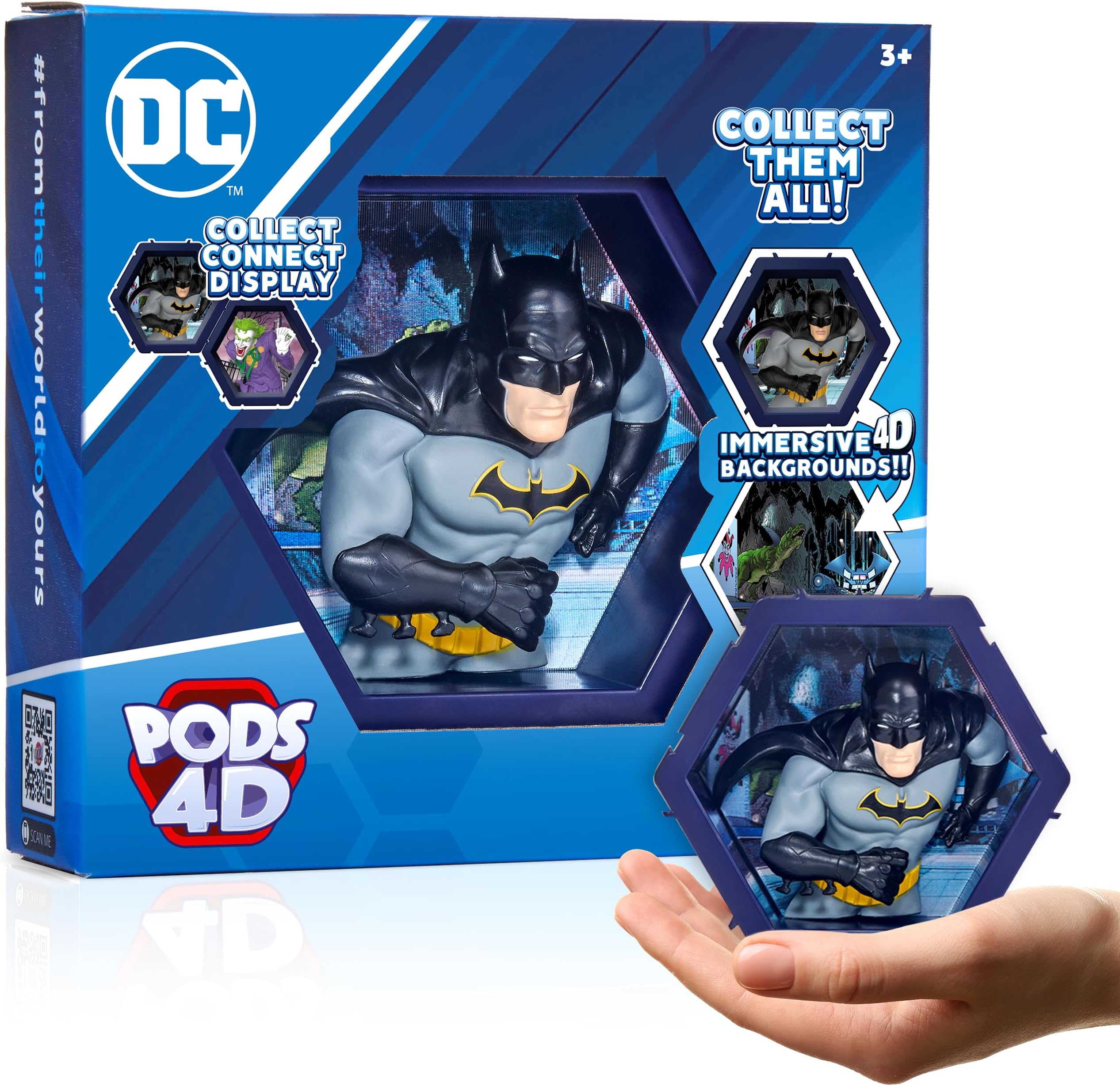 PODS 4D DC Batman, Unique Connectable Collectable Bobble-Head Figure that Bursts from Their World into Yours, Wall or Shelf Display, DC Toys and Gifts, Series 1 no. 417
