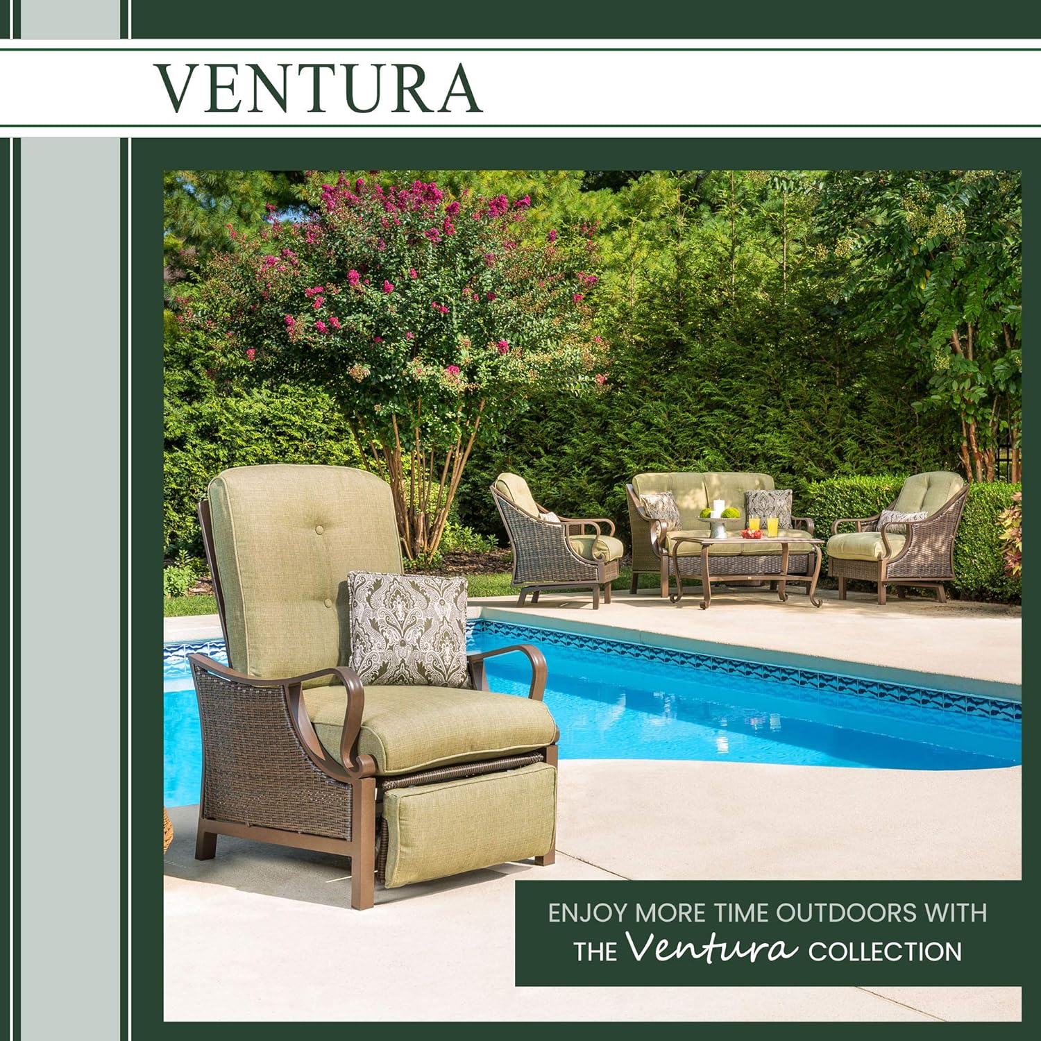 Hanover VENTURA4PC-BLU Ventura 4-Piece Patio Set, Ocean Blue Outdoor Furniture : Patio, Lawn & Garden