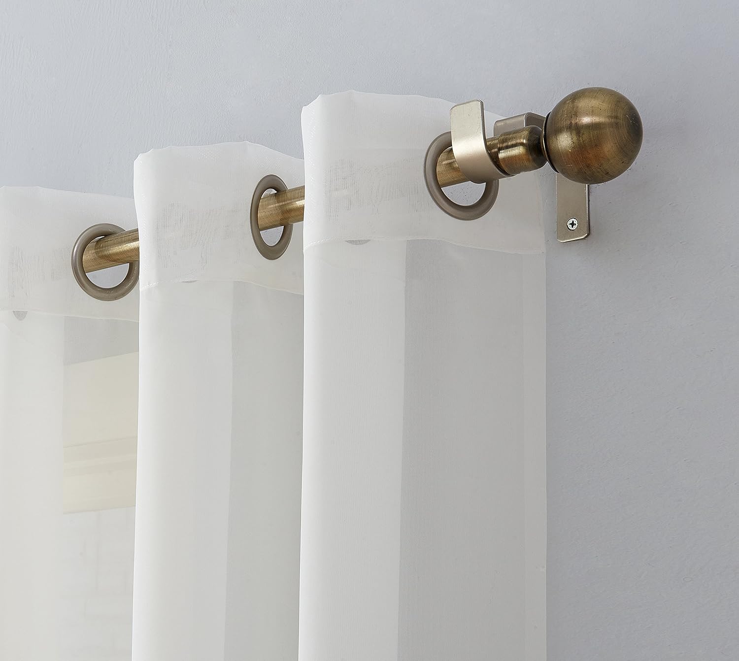 No. 918 Emily Sheer Voile Grommet Curtain Panel, 59" x 95", Eggshell Off-White