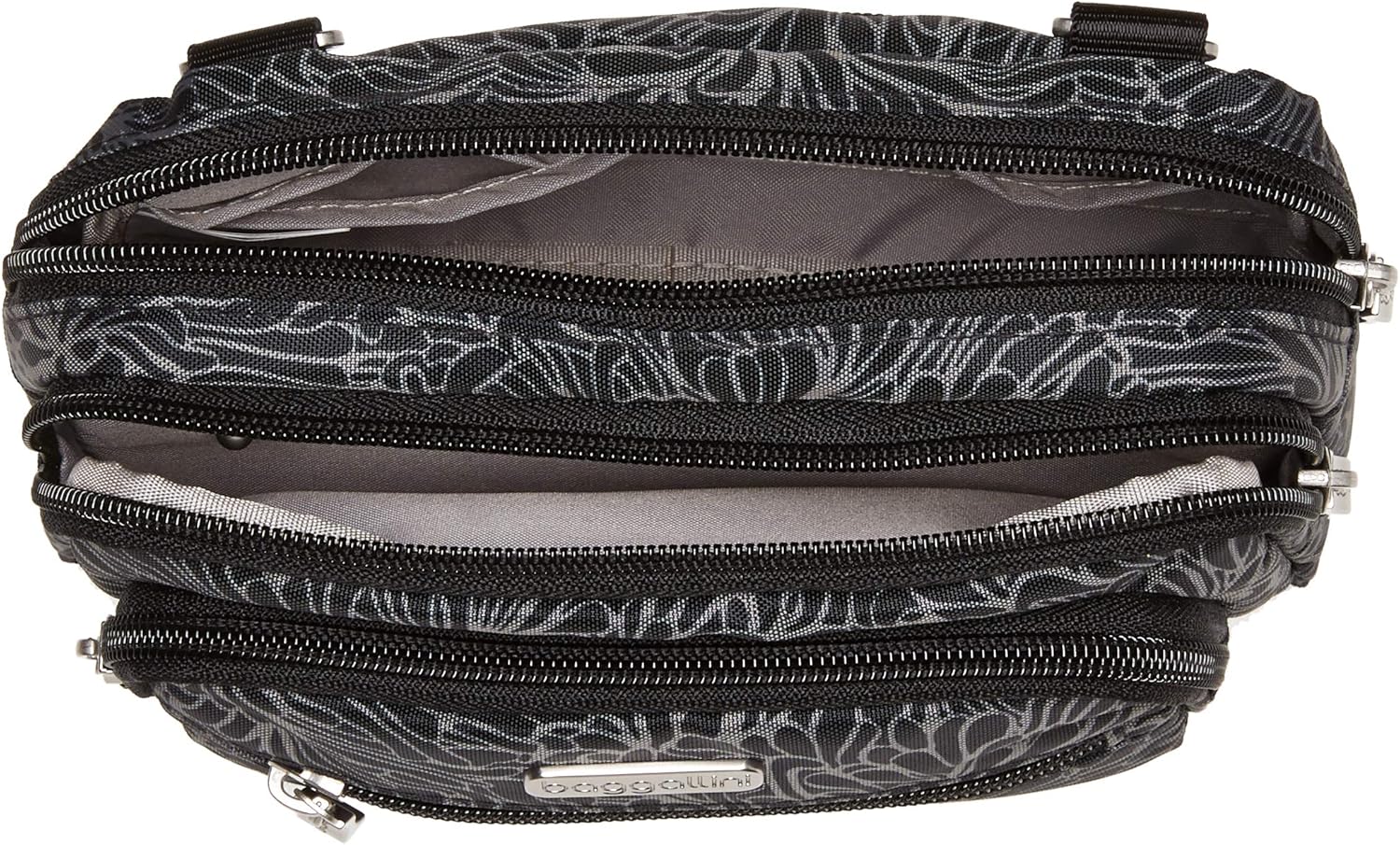 Baggallini womens Triple Zip Bagg cross body handbags, Midnight Blossom, One Size US: Handbags: 