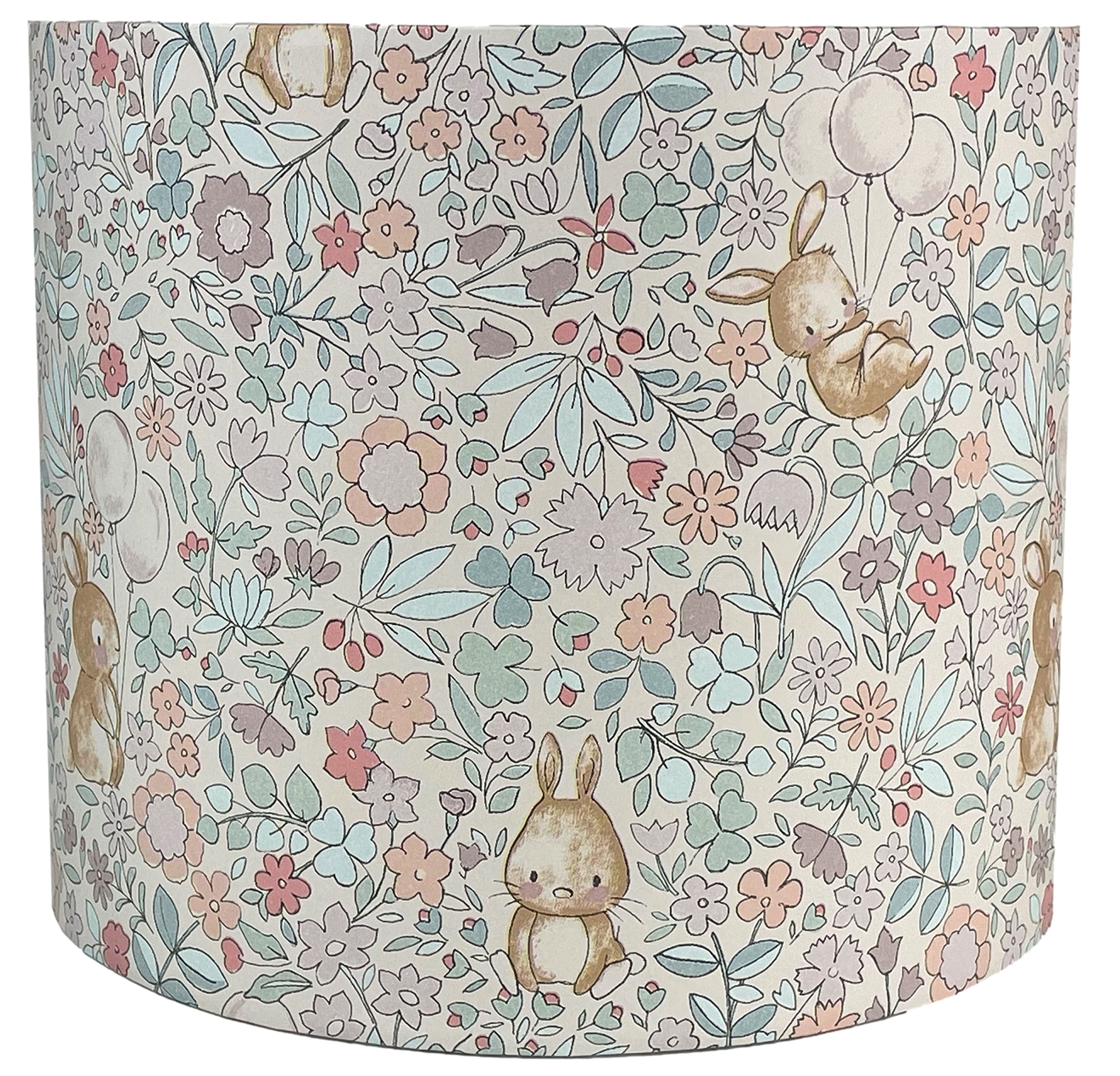 Lampshade Kings Girls Pink Bunny Rabbit Lampshade Ceiling Pendant Light Shade Kids Woodland Animal Drum Lamp Lights For Bedroom Nursery
